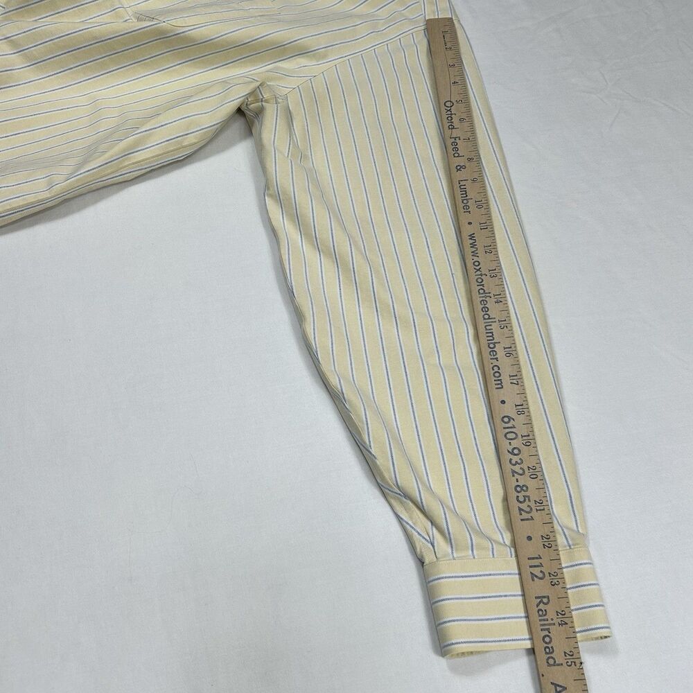 LL Bean Mens Dress Shirt 17.5-35 Regular Fit Button Front Long Sleeve Stripe - Picture 8 of 10
